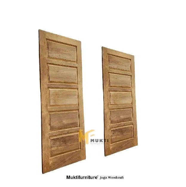 Pintu Jati Model New Semarangan Simple dan Estetik, ukuran 200x80cm Full Kayu Jati 