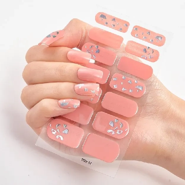 Fake Nail Sticker 14Pcs Nail Art Stiker Premium