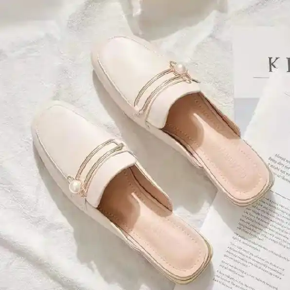 Sepatu Hak Tahu Sepatu Mules Flatshoes Heels Sepatu tunggal dengan tumit berat wanita, kepal