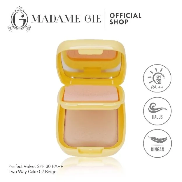 Madame Gie Perfect Velvet SPF 30PA Two Way Cake - Make up Bedak Padat