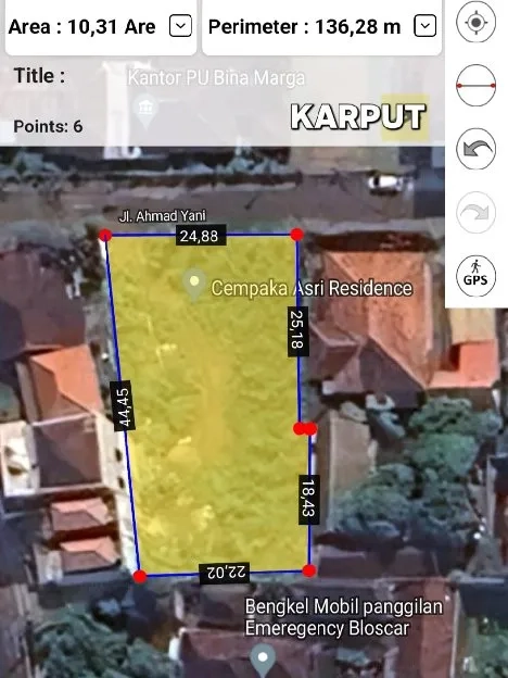 Dijual 10,31 are, Jl. Ayani Selatan PDAM Dauh Puri Kaja Denpasar