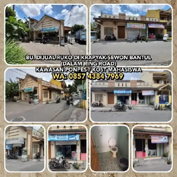 BU. DIJUAL MURAH RUKO STRATEGIS DI KRAPYAK SEWON BANTUL (DALAM RING ROAD) KAWASAN KOST & PONPES