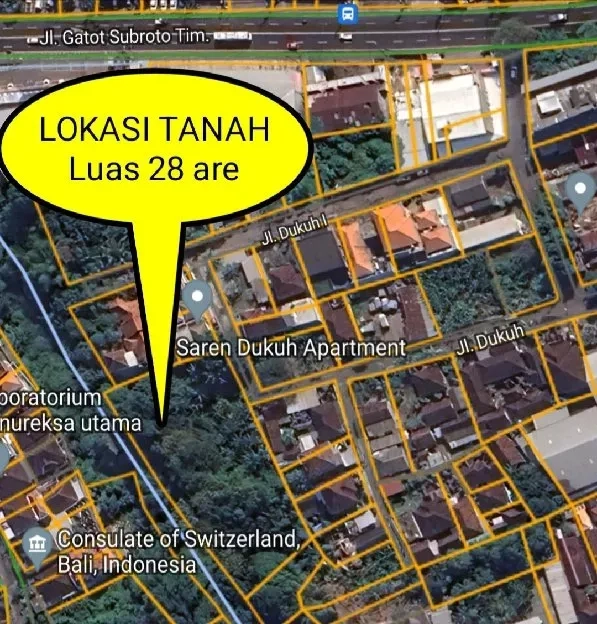 Tanah 28 are, Jl. Dukuh Seberang LIVING WORLD Gatsu Timur Kesiman Denpasar