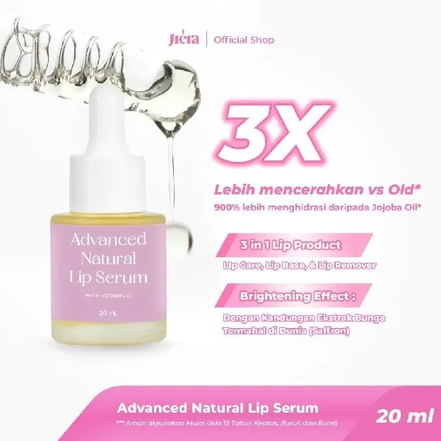 Advanced Natural Lip Serum with Vitamin C Extra Mencerahkan 20ml - Jiera Official Shop | Pemerah dan