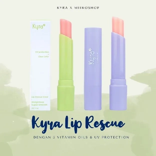 KYRA LIP RESCUE PINK with colour changing clear, Lipserum , Lipbalm UV Protection - Mencerahkan Bibi