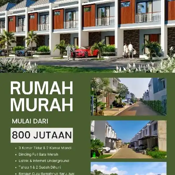 Rumah 2 lantai harga 800 jutaan