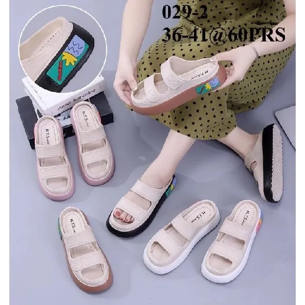 Sandal wedges selop wanita Terbaru HYS 029-2/sendal karet jelly perempuan kekinian / Sandal wanita