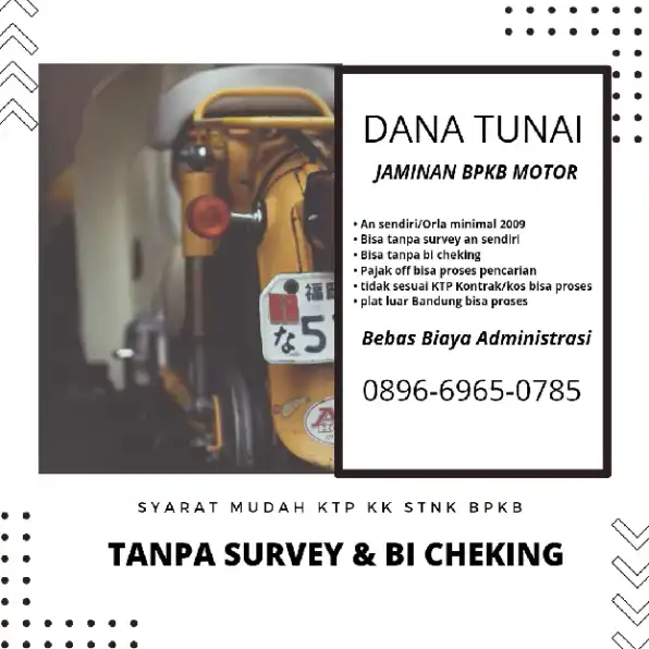 terima Gadai BPKB motor tanpa survey tanpa bi cheking