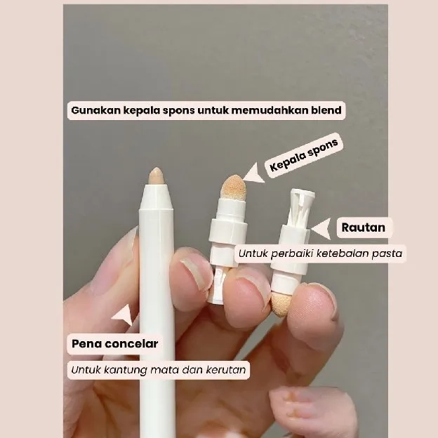 Concealer Pen + Spons Eye Pencil Concealer Stick Pen Full Cover Waterproof / Beauty Concealer Pencil