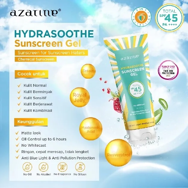 Azarine Hydrasoothe Sunscreen Gel SPF | Sunscreen Gel SPF45 PA++++ | SPF50 PA++++