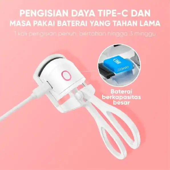 Penjepit Bulu Mata Elektrik Electric Eyelash Curler EC1 Big Eye Curling Long-lasting hold