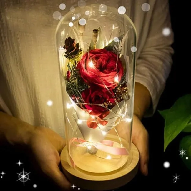 Lampu LED Bunga Mawar Dekorasi Rumah Kamar ruang Tamu Beauty and The Beast Rose