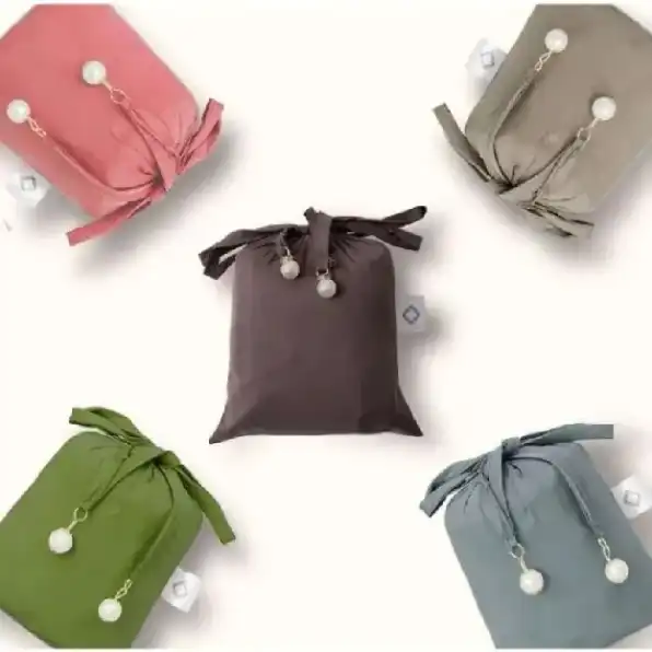 mukena mini pouch traveling bahan parasut korea 2in1