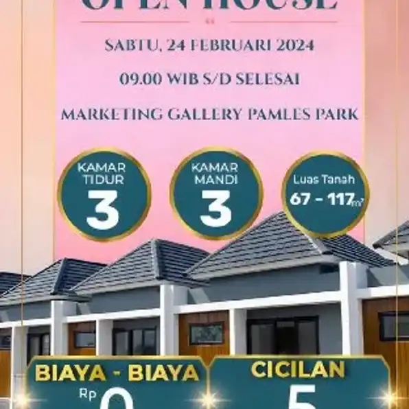 Open House! Rumah Promo Kuota Terbatas 800jtan Gratis AC & Canopy