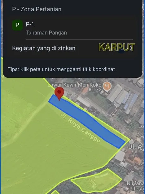 Tanah 5 are, Jl. Raya Canggu Tibubebeng Kuta Selatan