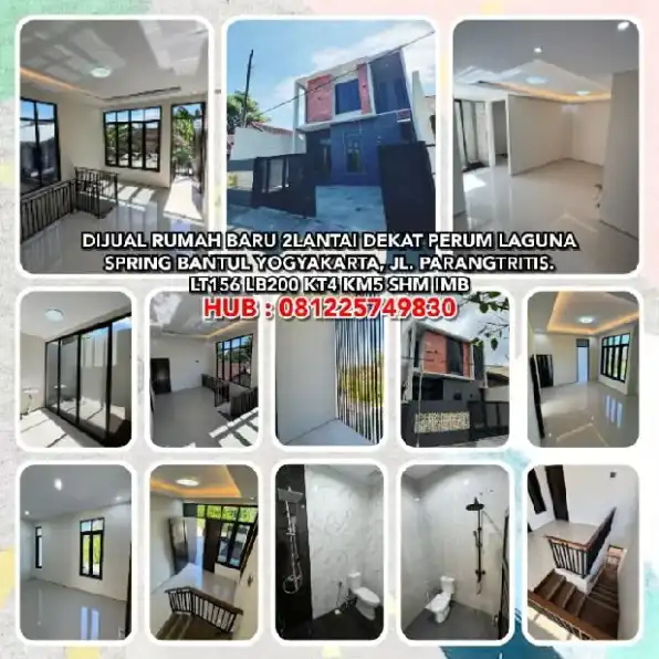 DIJUAL RUMAH BARU 2LANTAI DEKAT PERUMAHAN LAGUNA SPRING BANTUL YOGYAKARTA, JL. PARANGTRITIS.