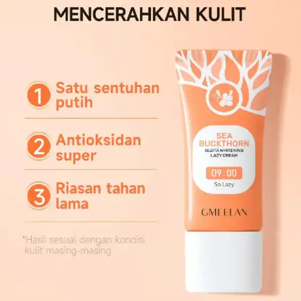 GMEELAN Krim Pemutih Wajah Moisturizer 30g Niacinamide Gluta Whitening Lazy Cream Pelembab Wajah