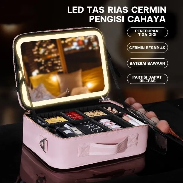 Tas Makeup Lampu / LED Makeupartist Bag MUA Beauty Case/Beauty Case / Tas Kosmetik Make Up Artist