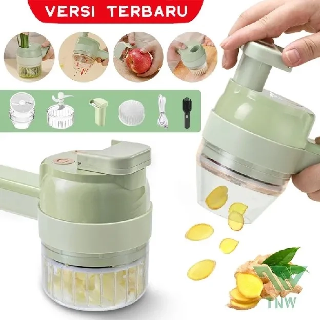 【Newest Version】TNW Food Chopper Protable Mixer Blender Quatre Kapsule 4 In 1 Alat Pemotong Sayuran