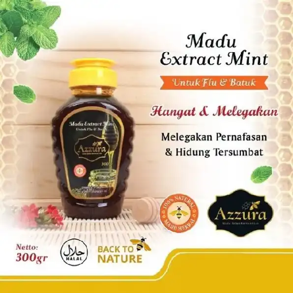 Azzura Madu Extract Mint Untuk Flu Dan Batuk 