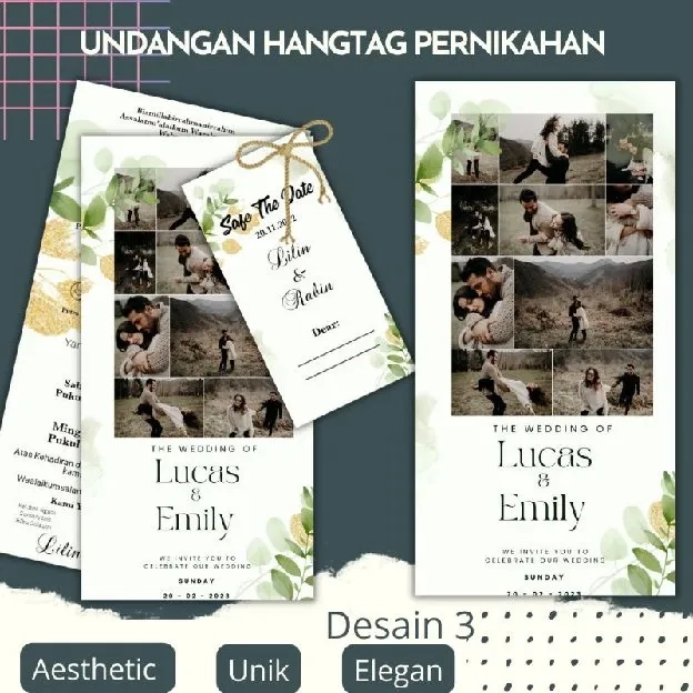 UNDANGAN PERNIKAHAN HANGTAG UNIK ELEGAN SIMPLE MURAH - UNDANGAN VIRAL