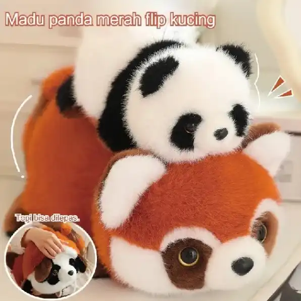 Doll Plush Toy Doll Lesser Panda Fun Transformation Children's Day Flip Girl Panda Cute Doll Gift