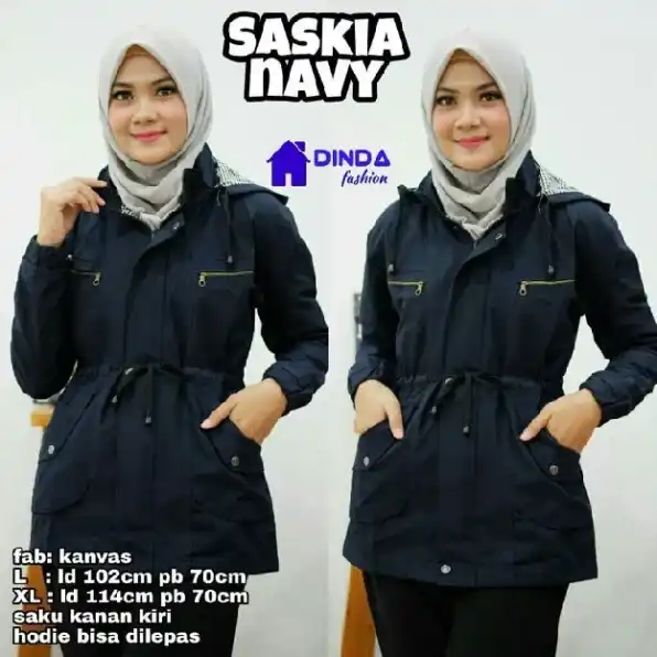 Jaket Wanita Parka Kanvas Premium Saskia - dmn