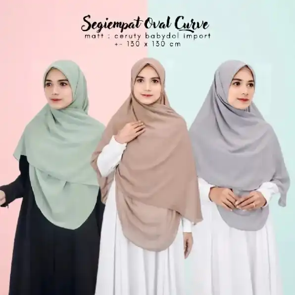 HIJAB SEGIEMPAT MALAY OVAL, SYAR'I MASA KINI, SEGI EMPAT CURVE OVAL KEKINIAN