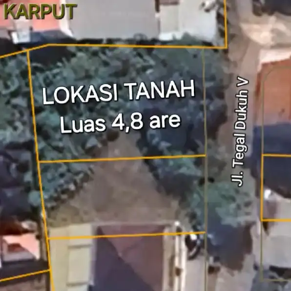 Dijual 4,8 are, Jl. Tegal Dukuh Belakang SATELINDO Penamparan Denpasar