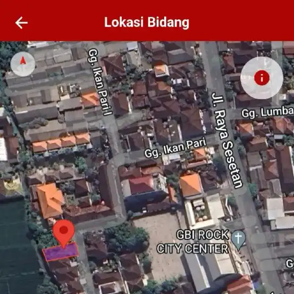 Dijual 4 are, Jl. Raya Sesetan Gang Ikan Pari Denpasar Selatan