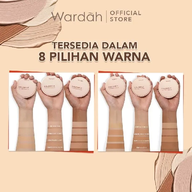 Wardah Colorfit Velvet Powder Foundation SPF 20 (Full Case/Refill) Bedak Padat Dengan Oil Control Ta