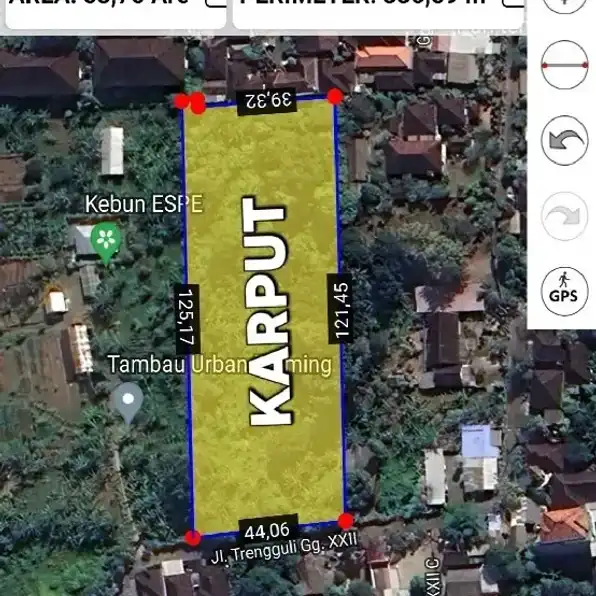 Dijual 53,75 are, Jl. Trengguli GOR TEMBAU Penatih Gatsu Timur Denpasar