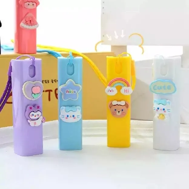 Botol Parfum Mini Travel 10 ml / Botol Spray Plastik Karakter Lucu Parfum Toner Hand Sanitizer + Tal