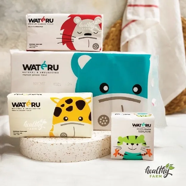 Wateru Premium Bamboo Facial Tissue / Tisu Wajah Bambu