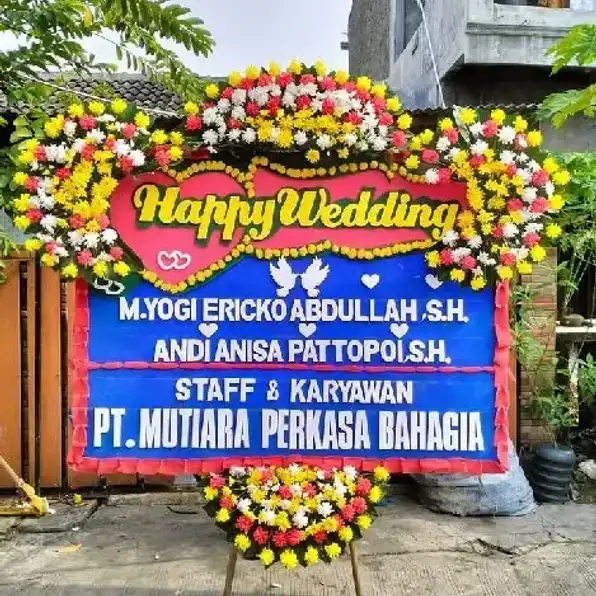 Karangan Bunga Happy wedding Cikarang 08116480070 Melany Florist