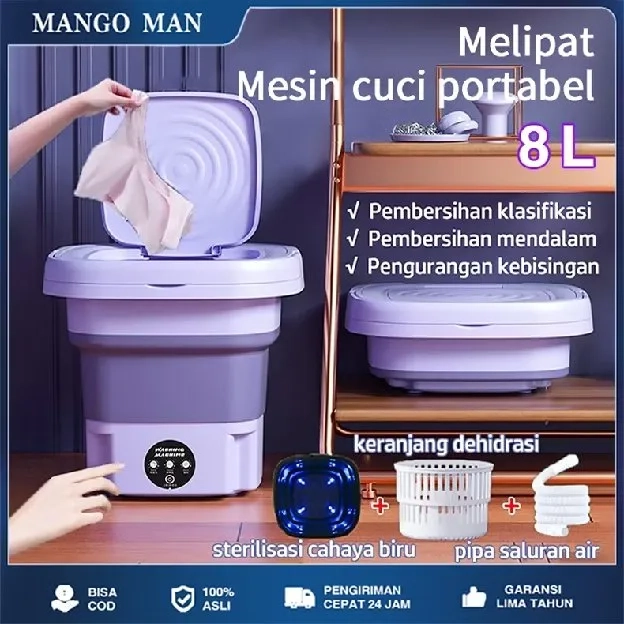 Mesin Cuci Mini Portable 2 Tabung 8L Mesin Cuci Lipat Otomatis Mesin Pengering Pakaian Sterilisasi C