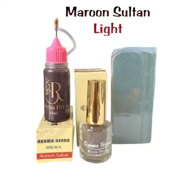 Rahma Henna Maroon Sultan Glow Berkilau 3in1 Tanpa Serum