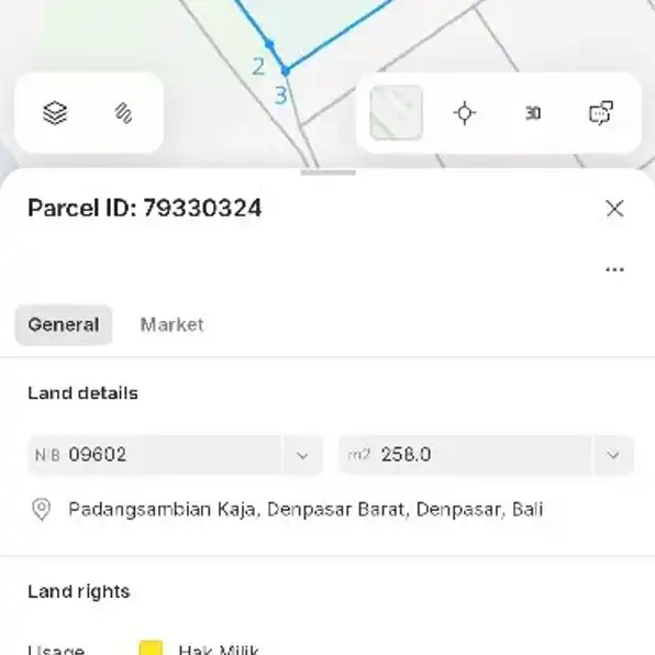 Dijual 2,58 are, Jl. Swamandala Kebo Iwo Utara Padangsambian Kaja Denpasar