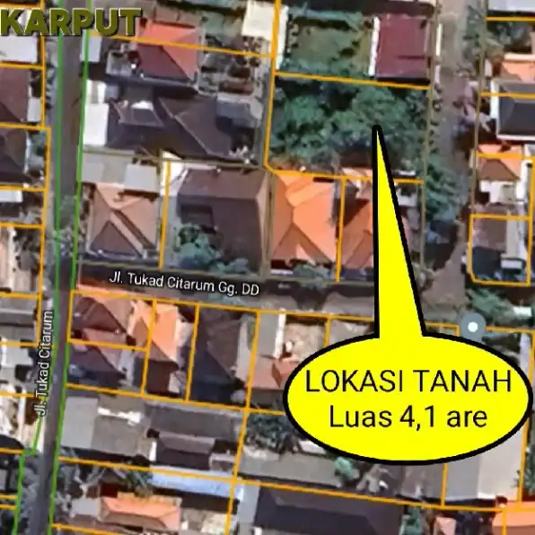 Dijual 4,1 are, Jl. Tukad Citarum Gg. DD Panjer Renon Denpasar