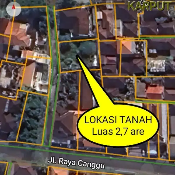 Dijual 2,7 are, Jl. Raya Canggu GADON Kerobokan Kuta Utara