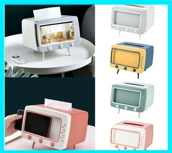 TEMPAT TISSUE TV BOX / KOTAK TISU TV DESKTOP HOLDER HP PORTABLE