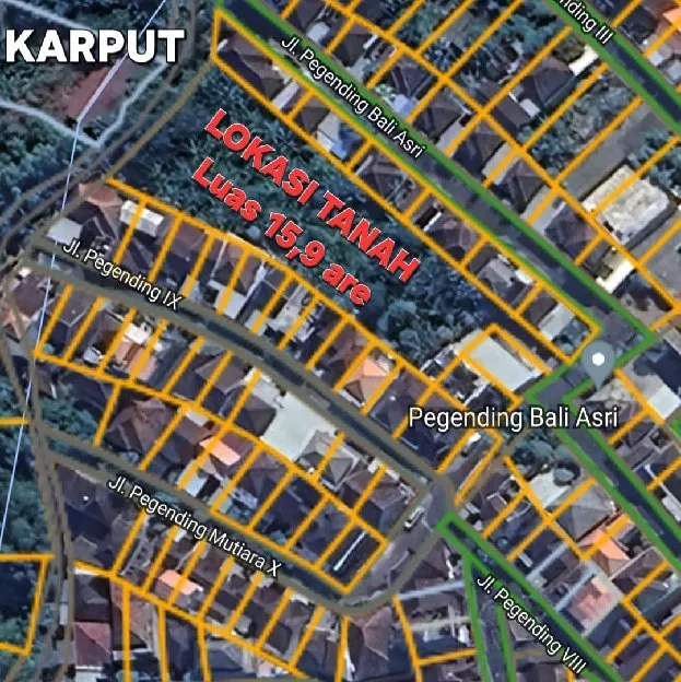 Dijual 15,9 are, Jl. Perumahan Pegending Padonan Dalung Kuta Utara