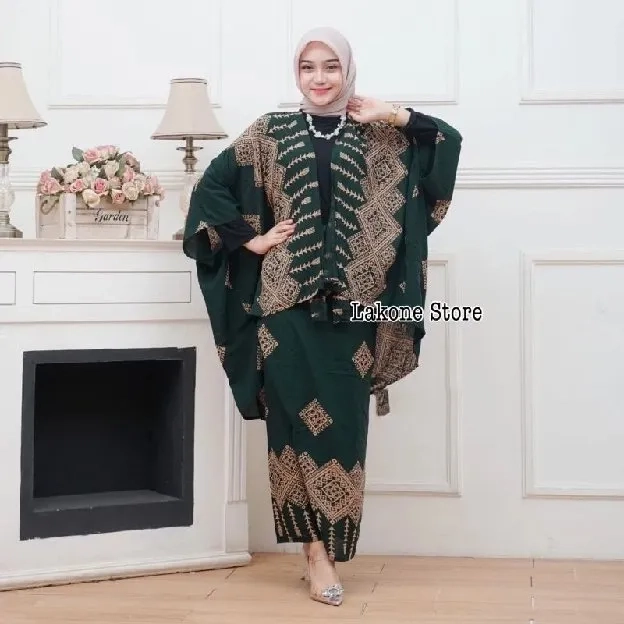 Outfit Kondangan Simpel Setelan Rok Lilit Outer Wanita Terbaru Oneset Kondangan Kekinian