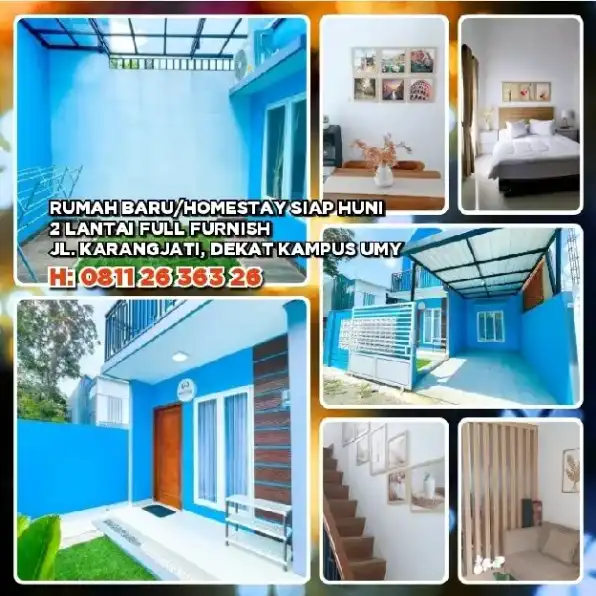 RUMAH BARU/HOMESTAY SIAP HUNI 2 LANTAI FULL FURNISH JL. KARANGJATI, DEKAT KAMPUS UMYH: 08112636326>>