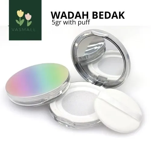 TEMPAT BEDAK TABUR | TEMPAT LOOSE POWDER FREE SPONGE | WADAH BEDAK TRAVEL