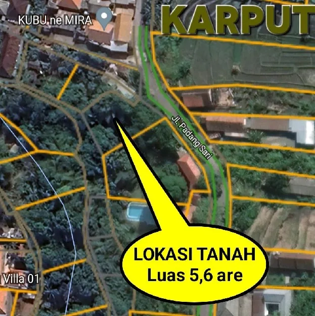 Dijual 5,6 are, Jl. Padang Sari Banjar Pandang Kerobokan KLOD Kuta Utara