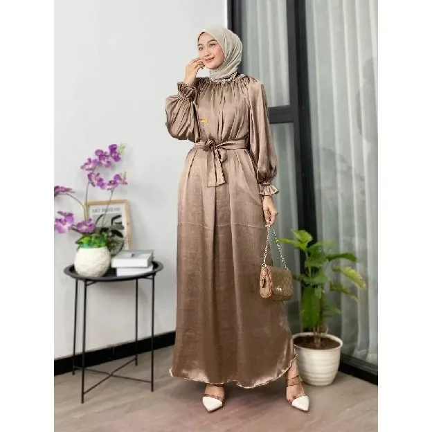 Gamis Shimmer Silk Gamis Cradenza Shimmer Silk Busui Friendly Gamis Viral Dress Wanita