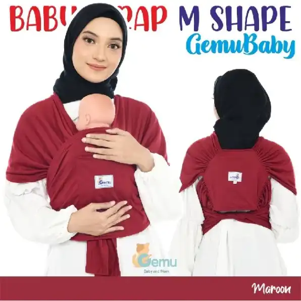 Gendongan Bayi Depan M Shape Baby Wrap 3in1 Geos Baby Instan Premium with Sash Belt Warna Soft