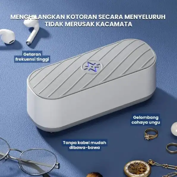 Ultrasonic Cleaner Dengan Ultra Violet Alat Pembersih Kacamata Perhiasan Cincin Portable portabel