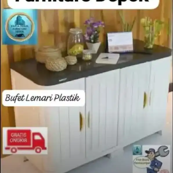 Bufet Lemari Plastik kuat awet baru 750rb free ongkir free biaya pemasangan pembayaran ditempat COD 